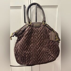 COACH 18634 MADISON QUILTED CHEVRON NYLON SATCHEL BAG 70th Anniversary